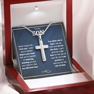 Silver Cross Pendant Necklace for Men